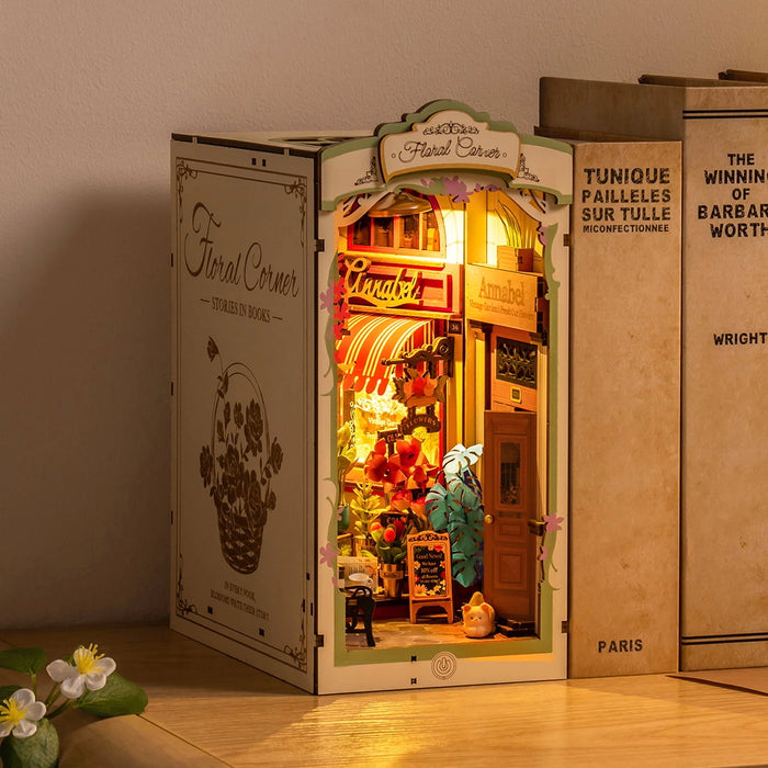 Book Nook Holzbausatz – Blumen-Eck