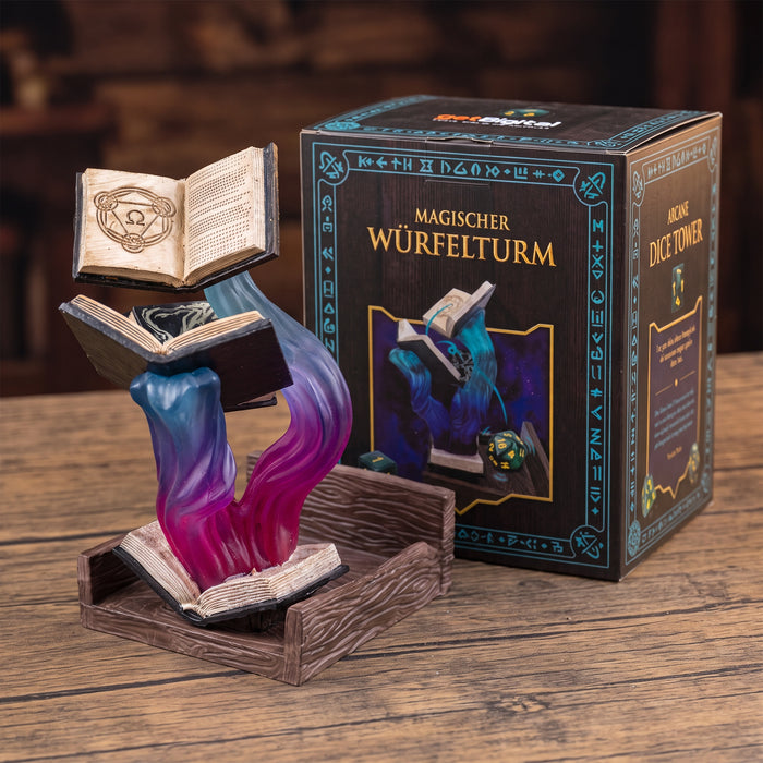 Torre di Dadi Magica - Libri di Magia con Vassoio per Dadi
