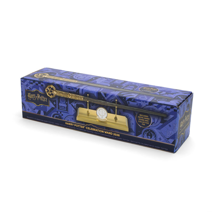 Harry Potter Zauberstab Alohomora mit Ständer und Anstecker