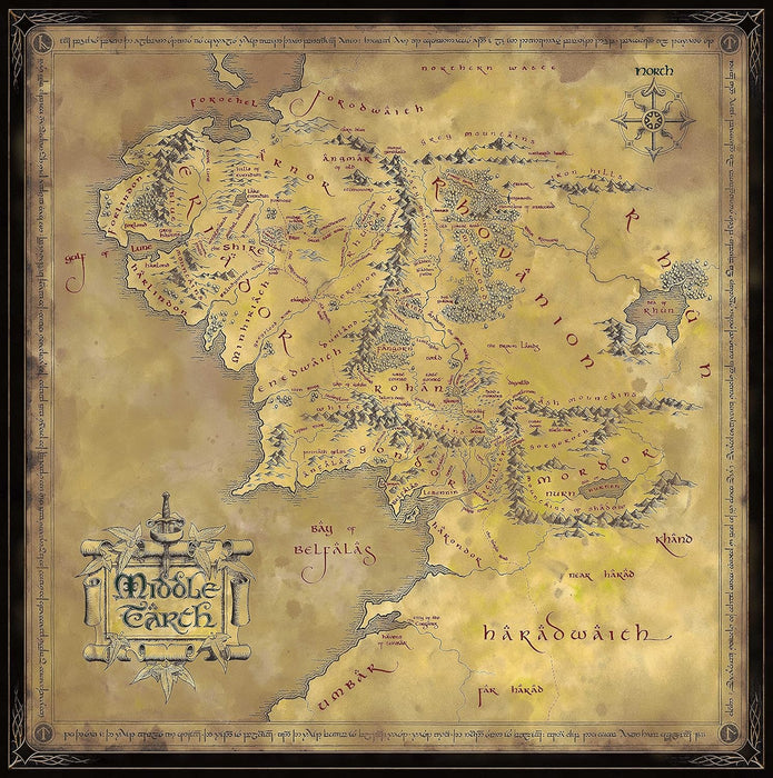 El Señor de los Anillos Puzzle: Mapa de la Tierra Media, 1000 Piezas