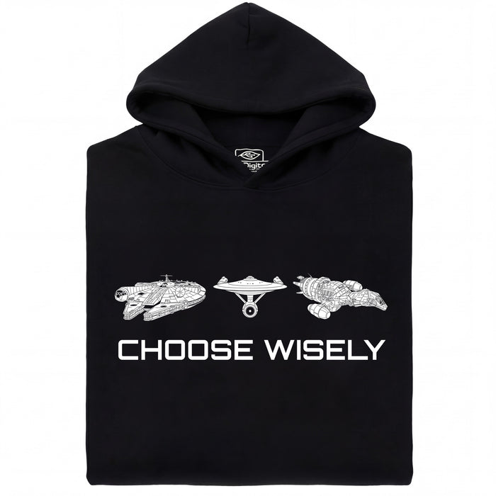 Choose Your Spaceship - Hoofdweergave Hoodie Zwart