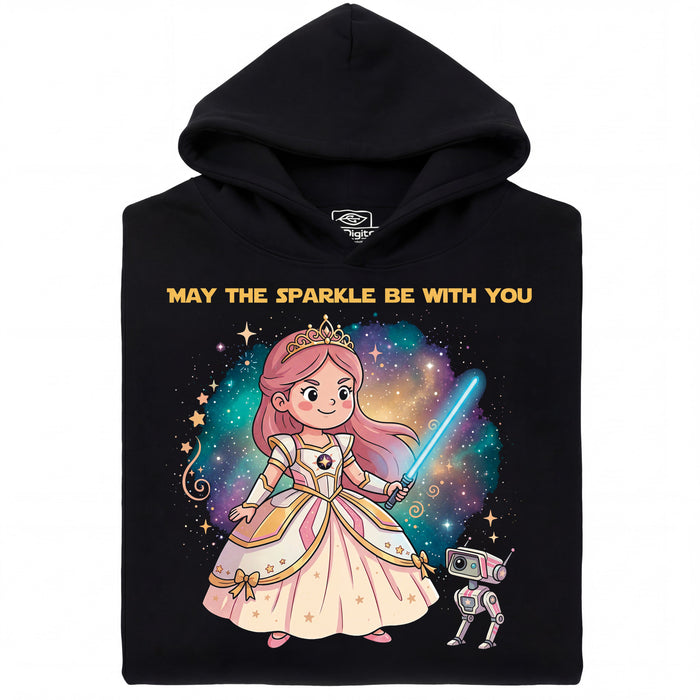 Princess &amp; The Sparkle - Vista principal Hoodie Negro