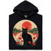 Sunset Cat  - Vue principale Hoodie Noir
