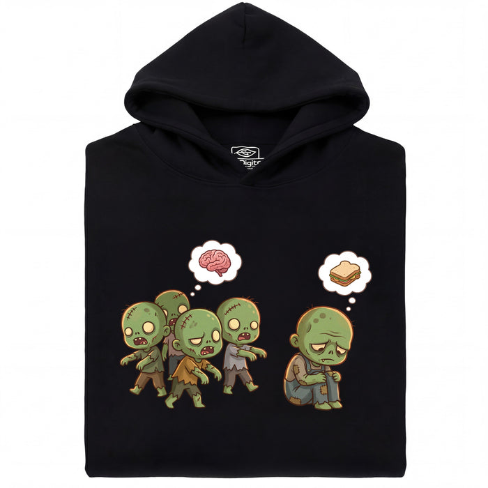 Zombie Vegetarian - Vooraanzicht Hoodie Zwart