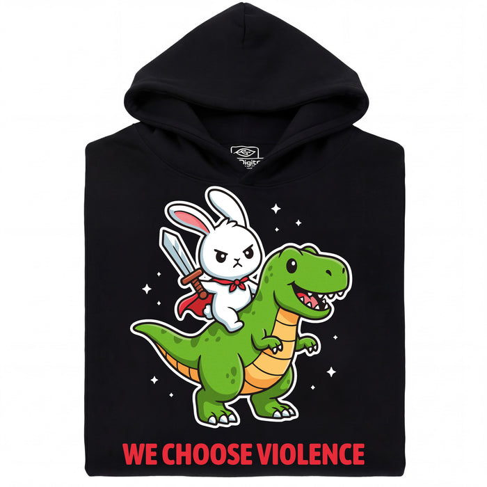 We Choose Violence - Vooraanzicht Hoodie Zwart