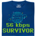 56kbps Survivor - Voorkant T-shirt Blauw