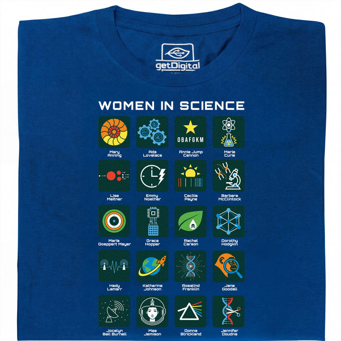 Women in Science - 20 Pionnières de la Science - Vue principale T-shirt Bleu