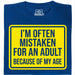 Mistaken For An Adult - Main view T-Shirt Blue