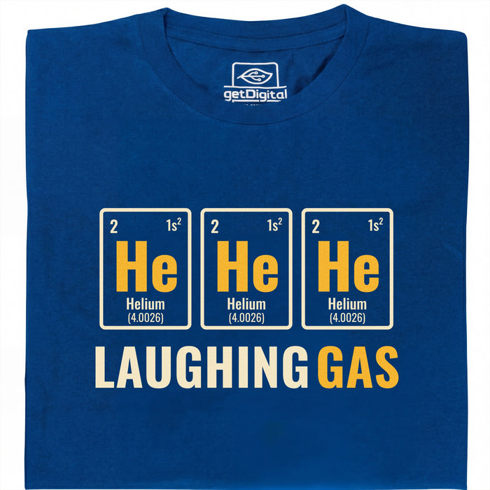 Gaz Hilarant - Vue de face T-Shirt Bleu