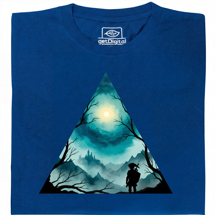 Triangle Landscape - Voorkant T-Shirt Blauw