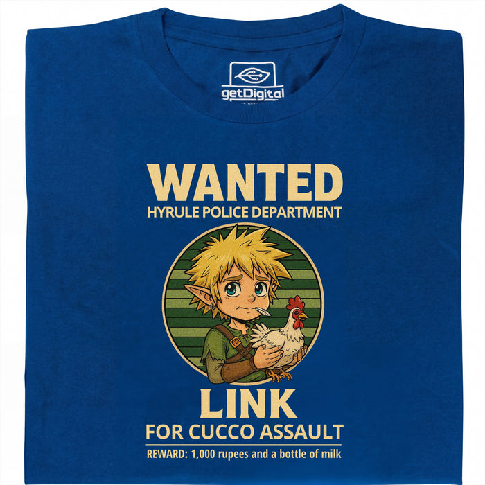 Wanted for Cucco Assault - Hoofdweergave T-Shirt Blauw