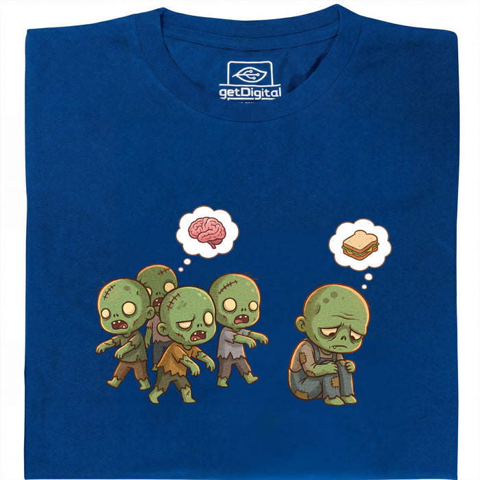 Zombie Vegetarian - Vooraanzicht T-Shirt Blauw