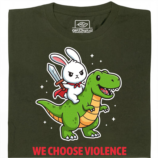 We Choose Violence - Vista principal Camiseta Verde Oscuro