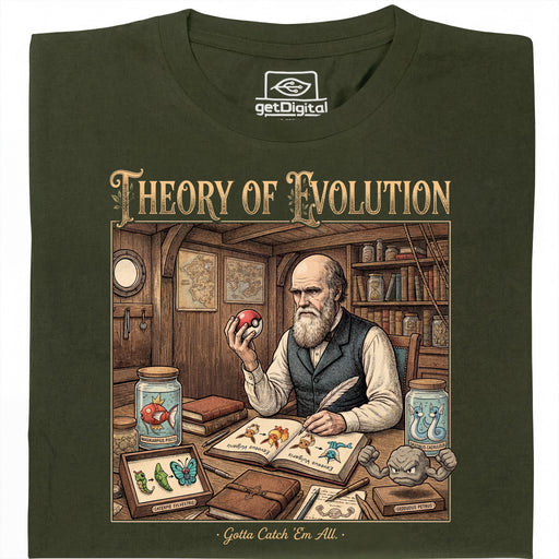 Theory of Evolution - Hauptansicht T-Shirt Dunkelgrün