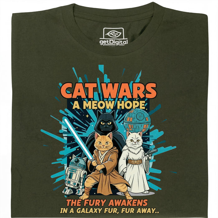 Cat Wars - A Meow Hope - Hoofdaanzicht T-Shirt Donkergroen