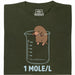 One Mole per Liter - Vista principal Camiseta Verde Oscuro
