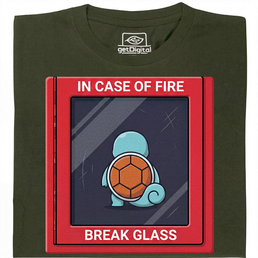 In Case of Fire - Break Glass - Vue principale T-Shirt Vert Foncé