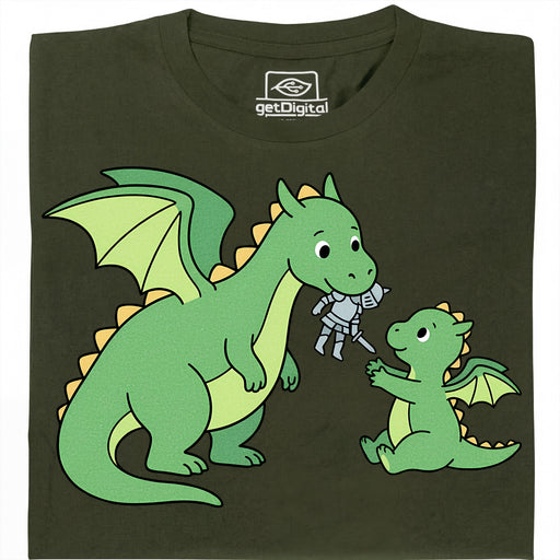 Dragon Parenting - Vista principal Camiseta Verde Oscuro