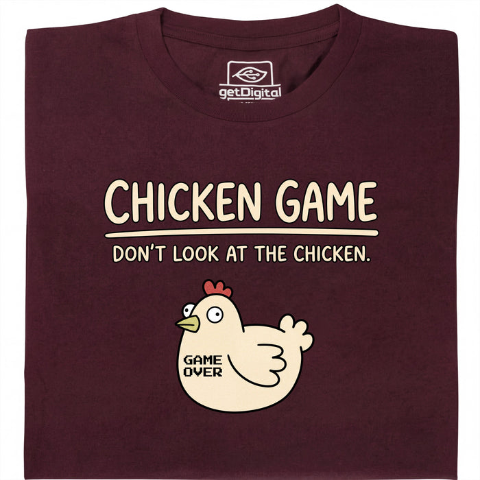 Chicken Game - Vista principal Camiseta Rojo Oscuro