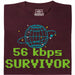 56kbps Survivor - Voorkant T-shirt Donkerrood