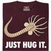 Just Hug It - Hoofdaanzicht T-shirt Donkerrood