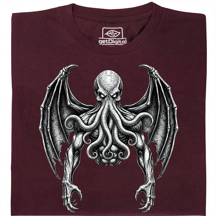 Cthulhu - El Gran Antiguo - Vista principal Camiseta Rojo Oscuro