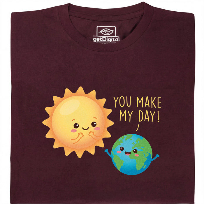 You Make My Day - Hoofdweergave T-shirt Donkerrood