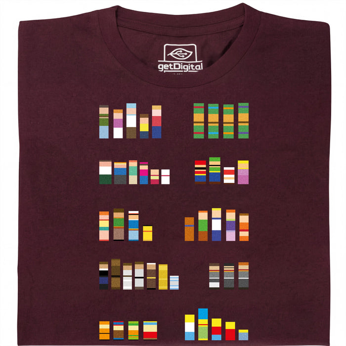 Pixel Legends of TV - Vue principale T-Shirt Rouge Foncé