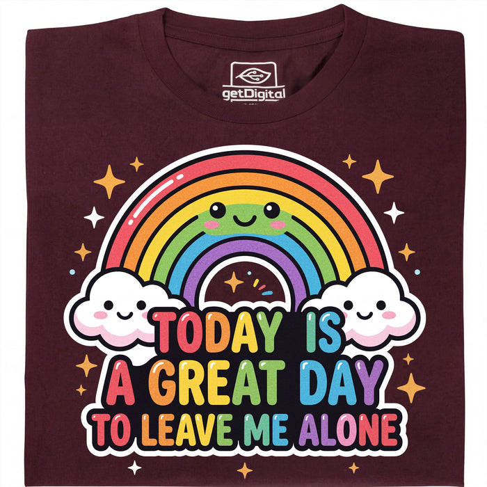 A Great Day To Leave Me Alone - Main view T-shirt Dark Red