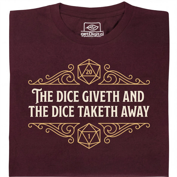 The Dice Giveth and the Dice Taketh Away - Main view T-shirt Dark Red
