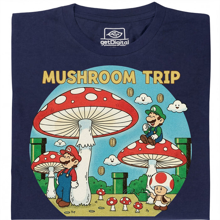 Mushroom Trip - Vooraanzicht T-Shirt Marineblauw