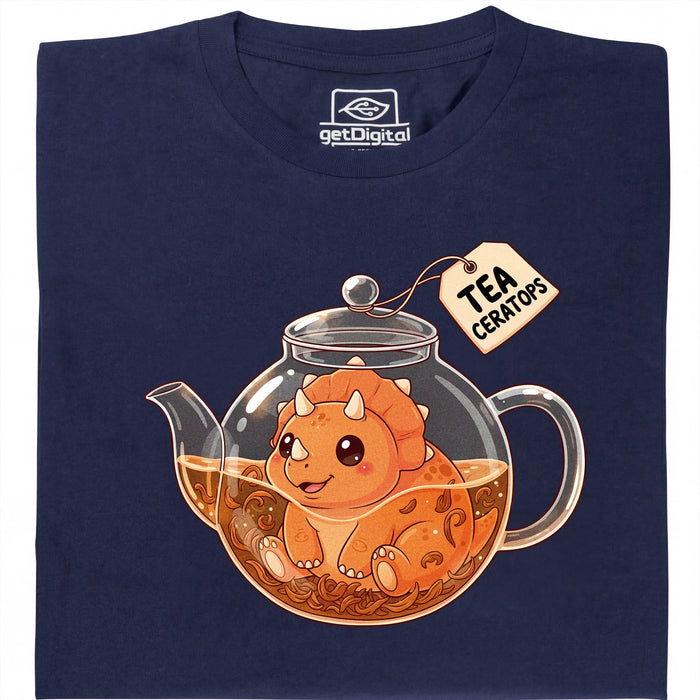 Tea-Ceratops - Main view T-Shirt Navy Blue
