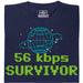 56kbps Survivor - Voorkant T-shirt Marineblauw