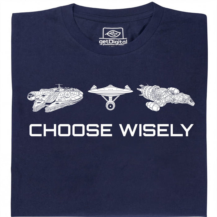 Choose Your Spaceship - Hoofdweergave T-shirt Marineblauw