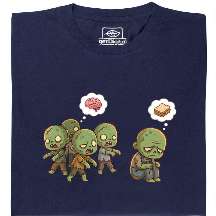 Zombie Vegetarian - Vooraanzicht T-Shirt Marineblauw