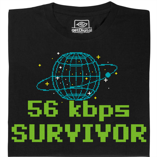 56kbps Survivor - Voorkant T-shirt Zwart