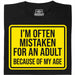 Mistaken For An Adult - Hauptansicht T-Shirt Schwarz