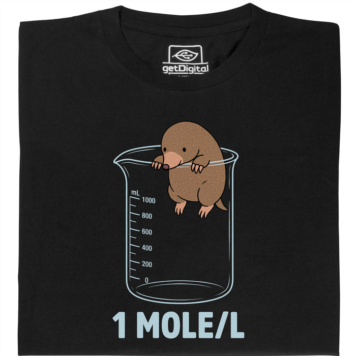 One Mole per Liter - Vista principal Camiseta Negro