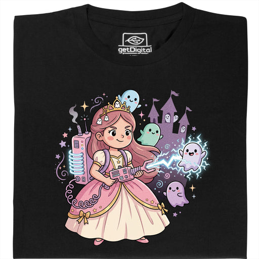 Nerdy Princess &amp; The Glitter Ghosts - Hoofdweergave T-Shirt Zwart