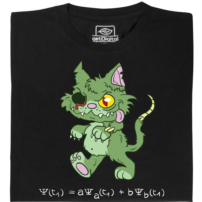 Schrödingers Katze - Zombie-Edition - Hauptansicht T-Shirt Schwarz