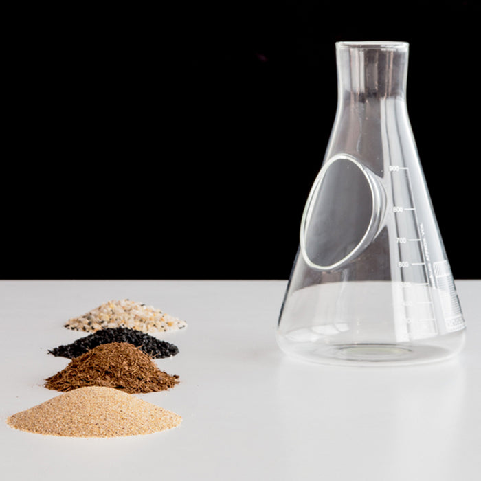 Laboratoriumglas terrarium kweekset in erlenmeyer