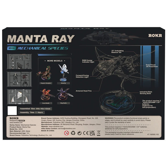 Kit de Construcción Electrónico 3D de Mantarraya Mecánica con Iluminación