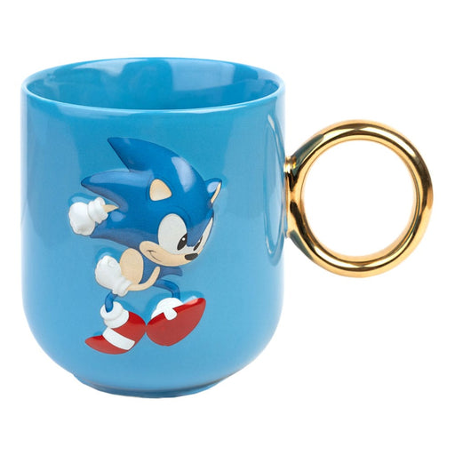 Mug 3D Sonic avec anse en anneau doré