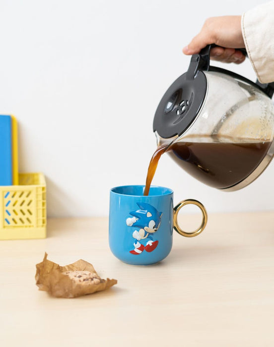 Mug 3D Sonic avec anse en anneau doré