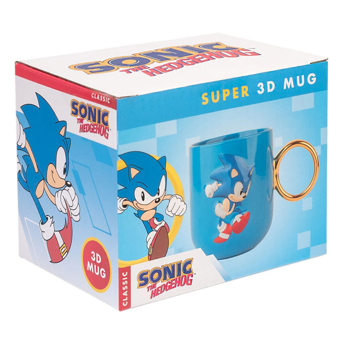 Mug 3D Sonic avec anse en anneau doré