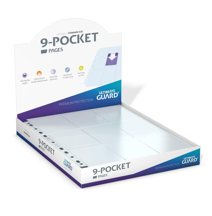 Pages de classeur Ultimate Guard 9-Pocket à chargement par le haut, lot de 100